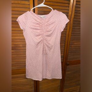 Little Girls Dream Girl Pink Dress with White Polka Dots